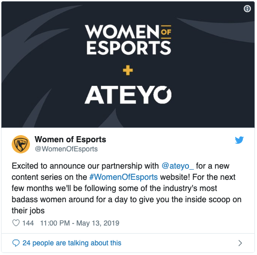 Women of Esports сотрудничает с Ateyo