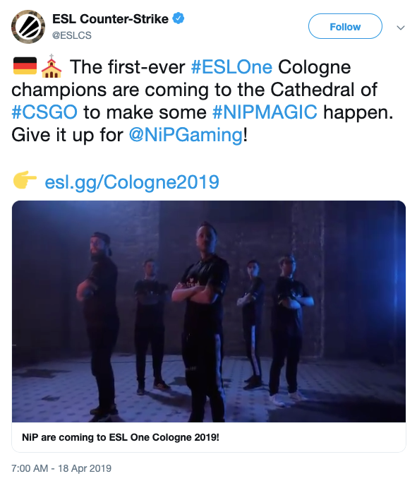 NiP примут участие в ESL One Cologne 2019