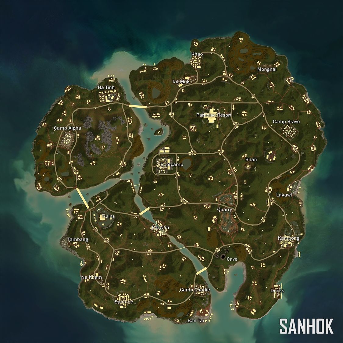 Обзор новой карты PUBG, Sanhok PUBg, как играть на Sanhok, лучшие места для высадки Sanhok
